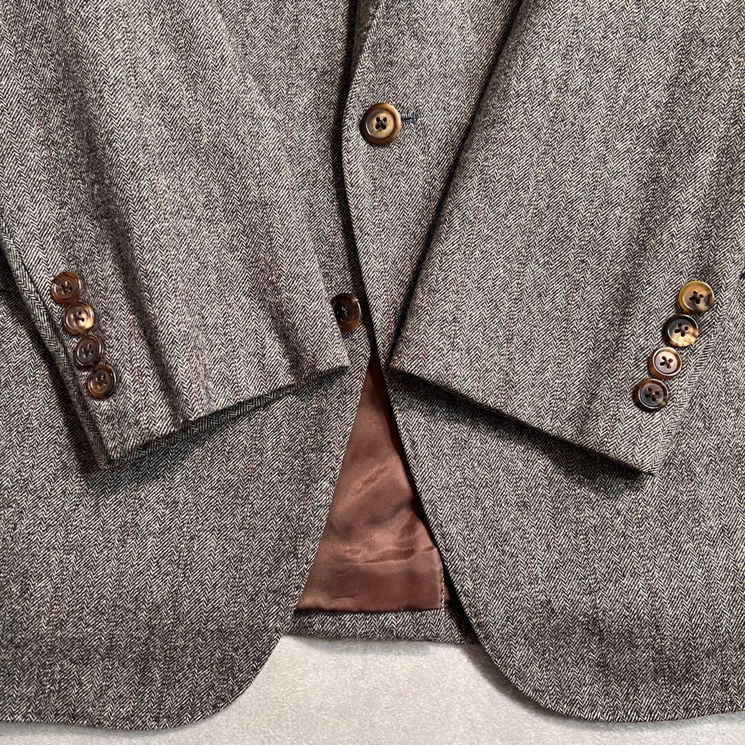 【極美品】ポロラルフローレン ブラウンヘリンボーン ウールサキソニー A5