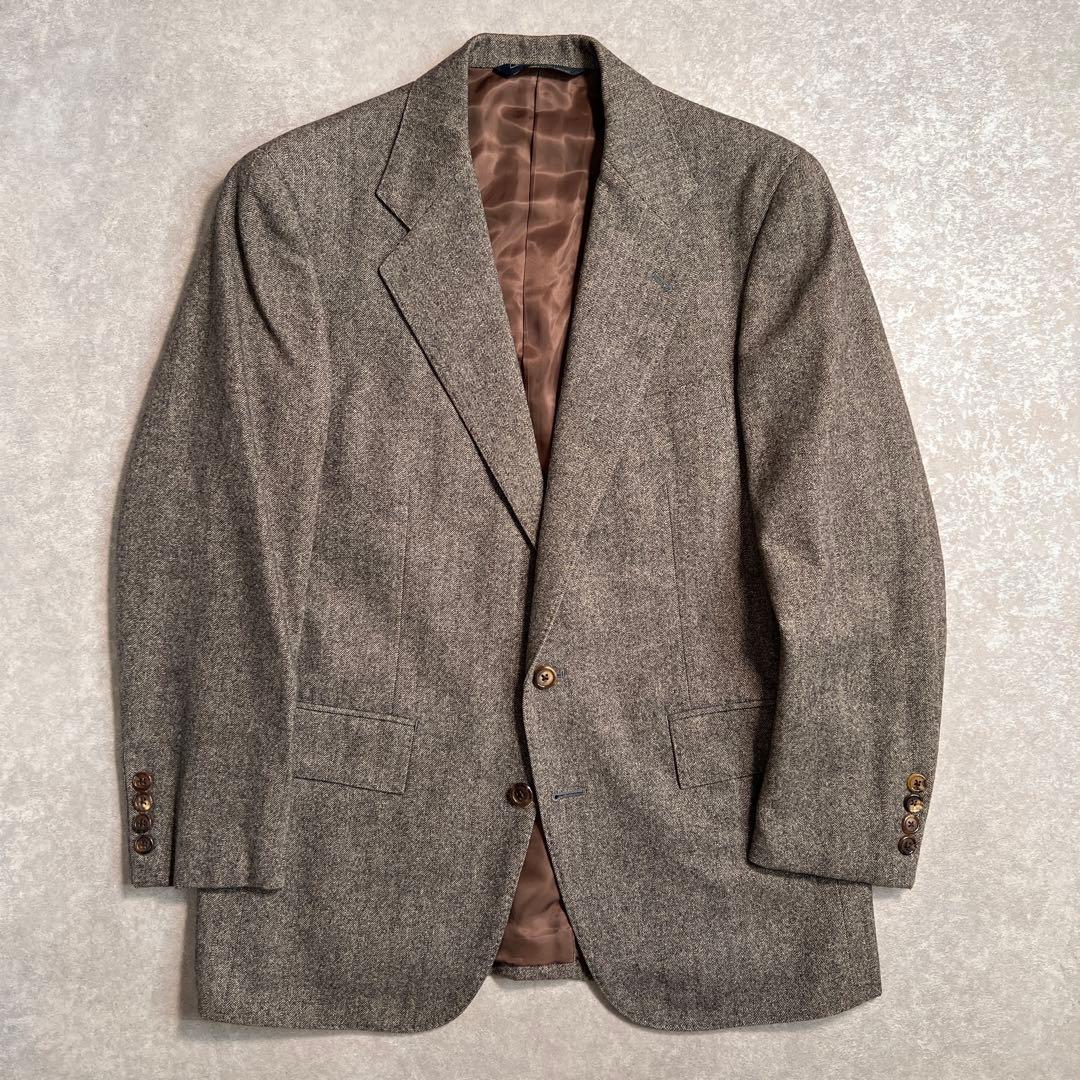 【極美品】ポロラルフローレン ブラウンヘリンボーン ウールサキソニー A5