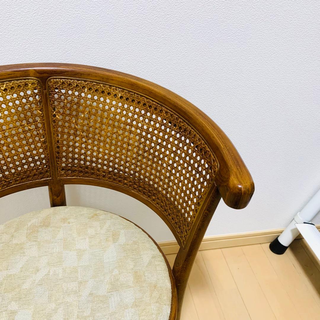 【希少】カリモク家具 ラタンバック ダイニングチェア 2脚