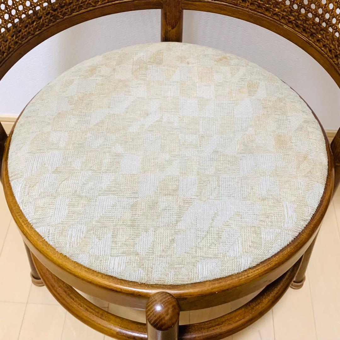 【希少】カリモク家具 ラタンバック ダイニングチェア 2脚