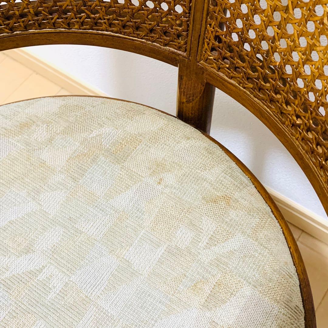 【希少】カリモク家具 ラタンバック ダイニングチェア 2脚