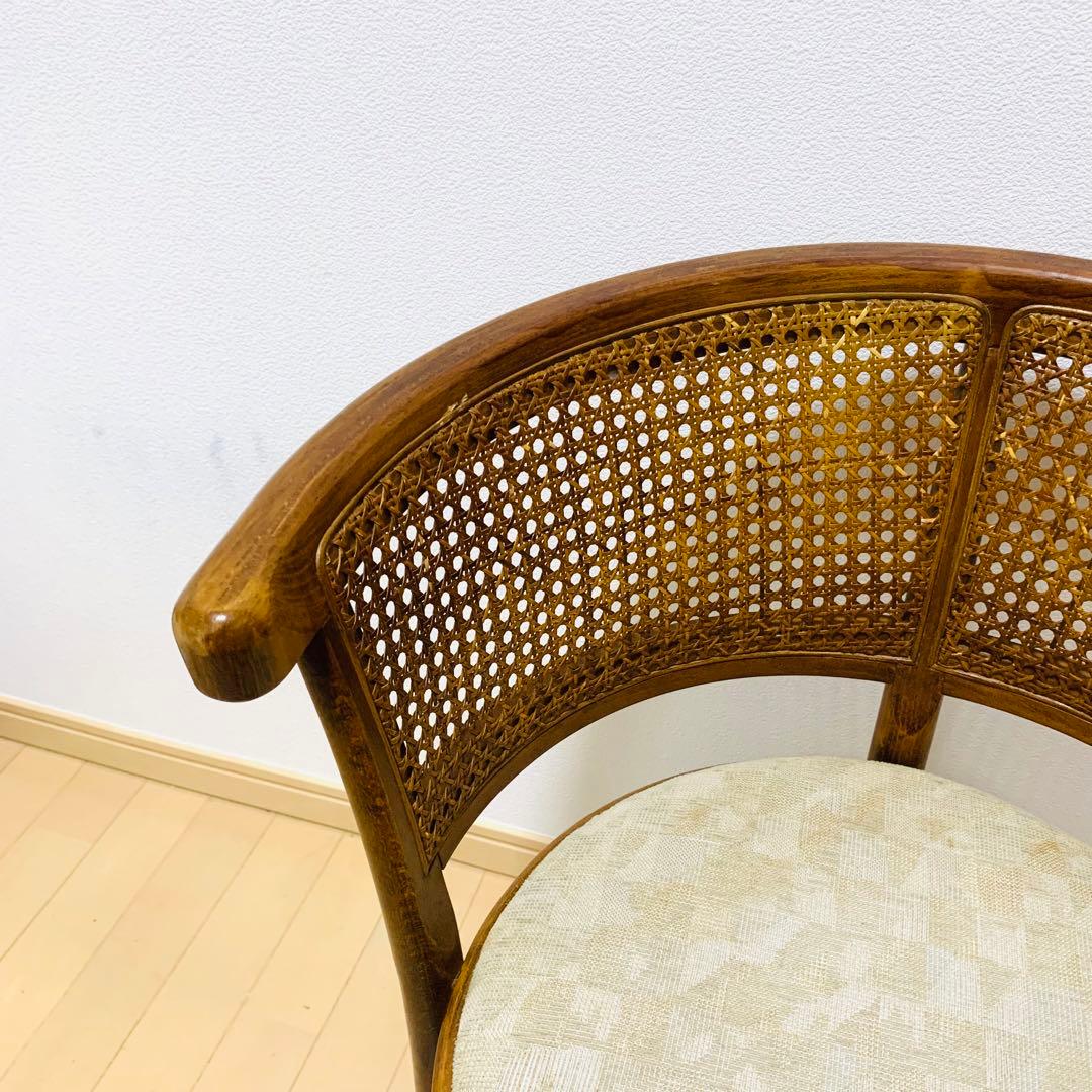 【希少】カリモク家具 ラタンバック ダイニングチェア 2脚