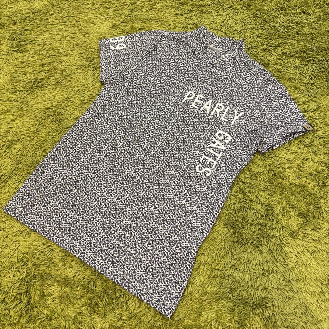 24年 パーリーゲイツ PEARLYGATES 半袖モックネック 総柄 サイズ0