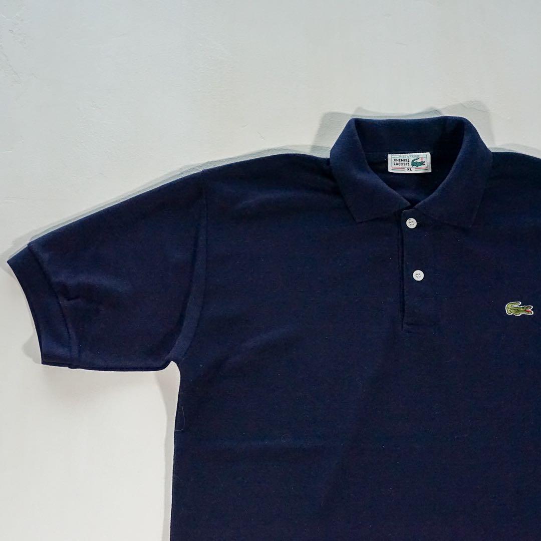 【フランス製】ラコステ CHEMISE LACOSTE ポロシャツ ネイビー