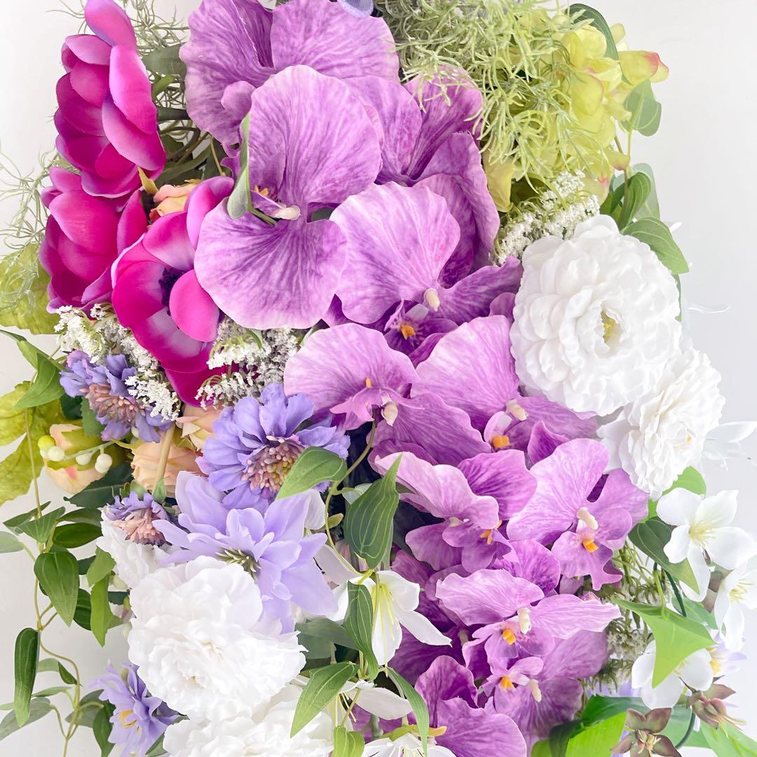 胡蝶蘭の華やかなフラワースワッグ 光触媒フラワー 開店祝いや誕生日や記念日に！