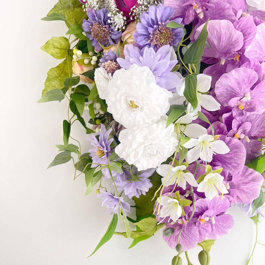 胡蝶蘭の華やかなフラワースワッグ 光触媒フラワー 開店祝いや誕生日や記念日に！