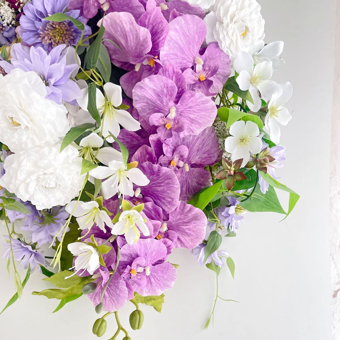 胡蝶蘭の華やかなフラワースワッグ 光触媒フラワー 開店祝いや誕生日や記念日に！