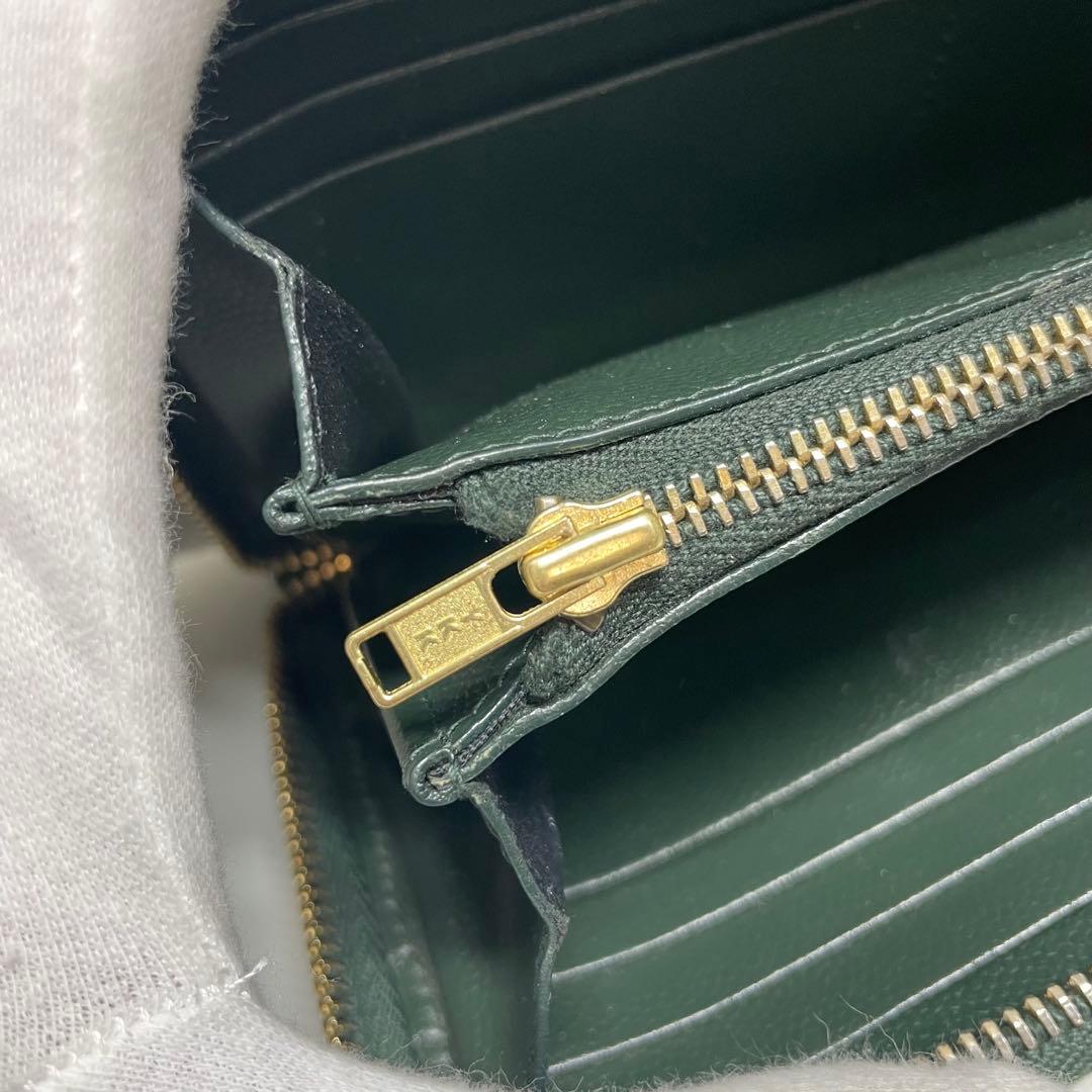r*✰様 SAINT LAURENT YSL カサンドラ　グリーン 長財布 キル