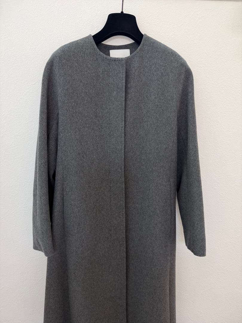アナイ　カシミヤノーカラーベルトコート　ロングコート