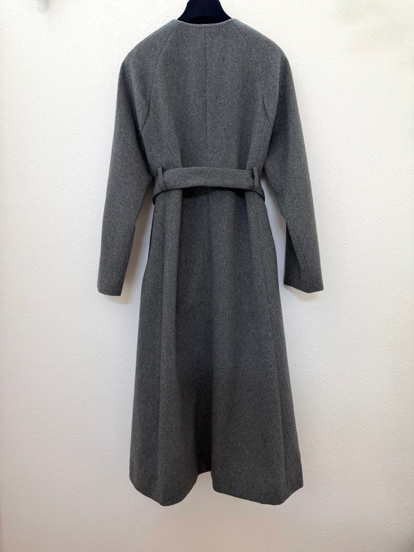 アナイ　カシミヤノーカラーベルトコート　ロングコート
