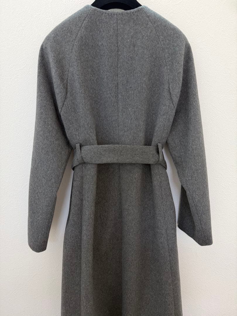 アナイ　カシミヤノーカラーベルトコート　ロングコート