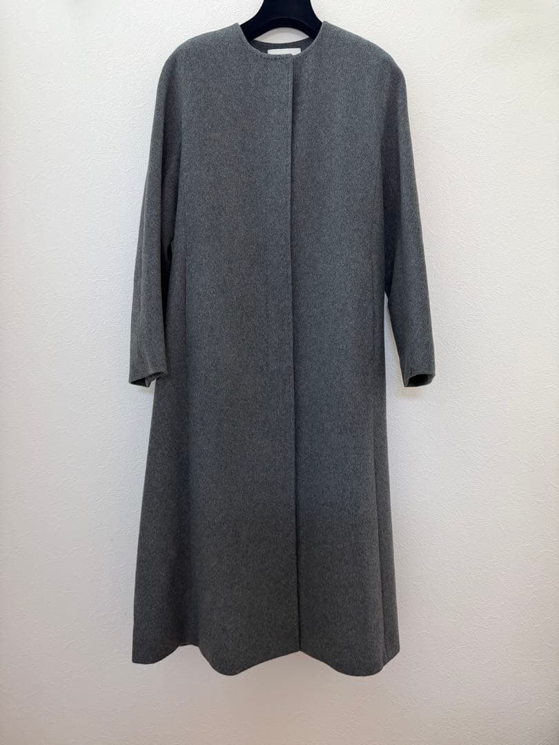 アナイ　カシミヤノーカラーベルトコート　ロングコート