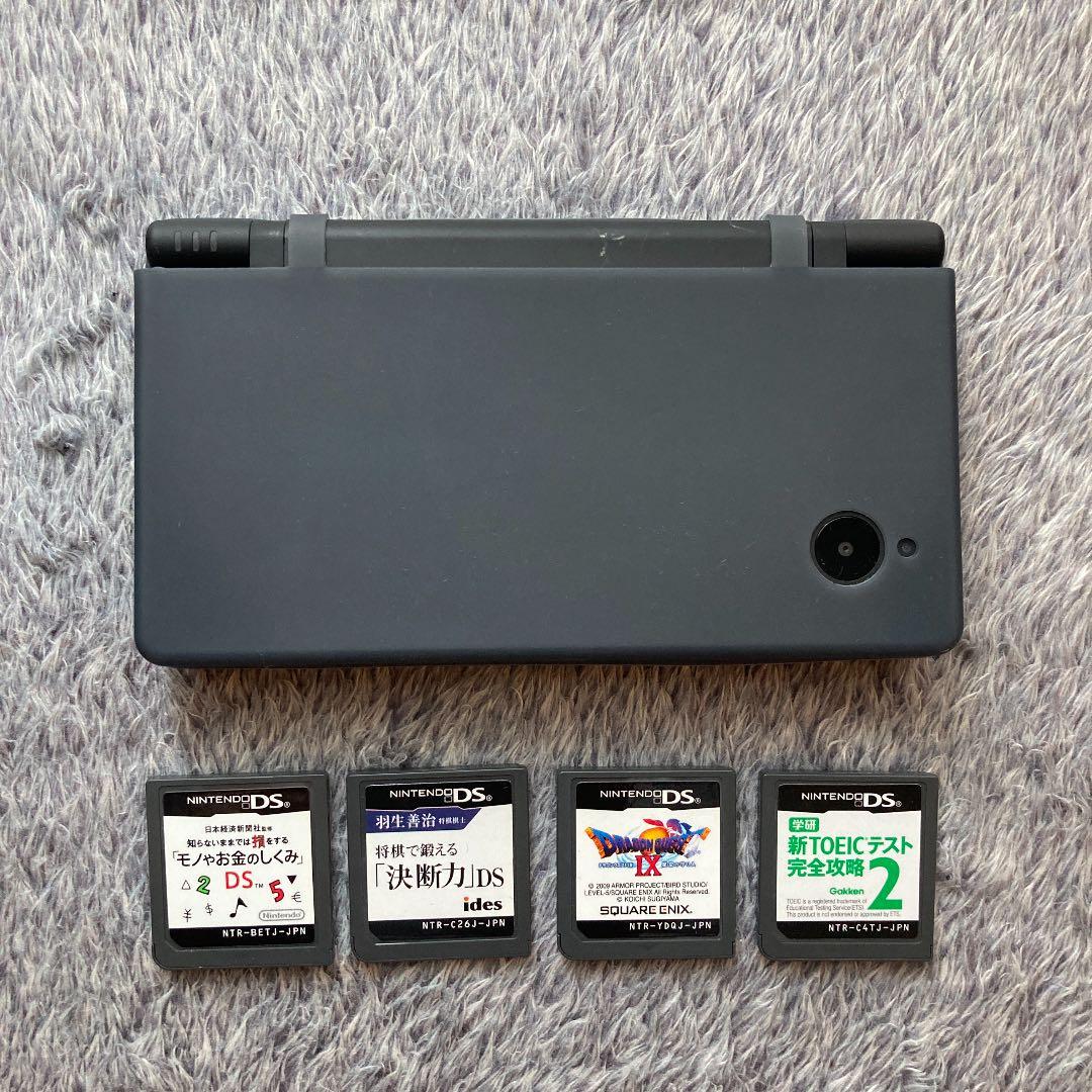ニンテンドーDS本体グレー、ソフト4本セット（ドラゴンクエスト9など）