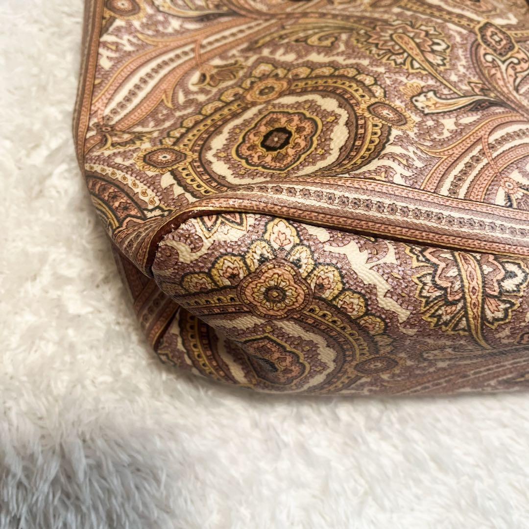 エトロ　トートバッグ　ペイズリー　PVC ベージュ