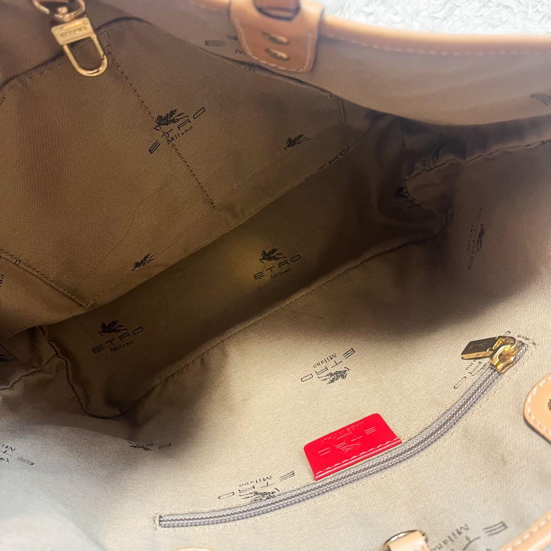 エトロ　トートバッグ　ペイズリー　PVC ベージュ