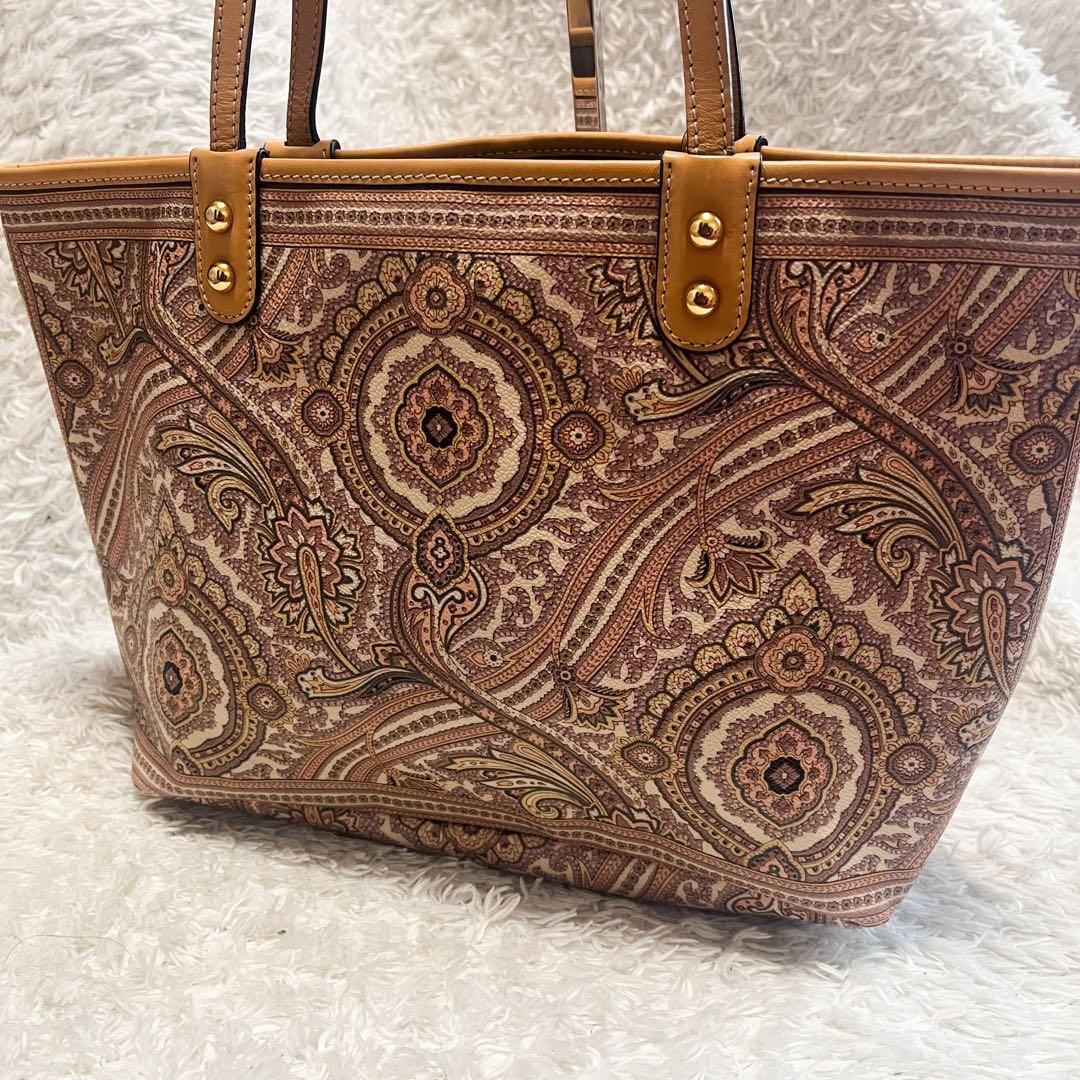エトロ　トートバッグ　ペイズリー　PVC ベージュ
