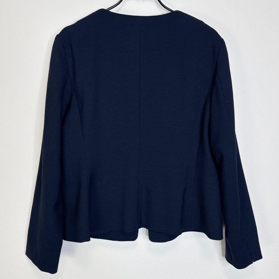 りみになります【タグ付き】indivストレッチツィードノーカラージャケット