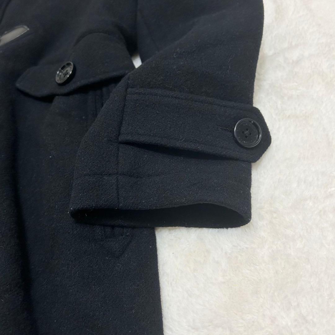 【美品】バーバリーブラックレーベル ウールメルトン ダッフルコート ブラック L