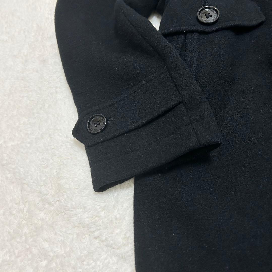 【美品】バーバリーブラックレーベル ウールメルトン ダッフルコート ブラック L