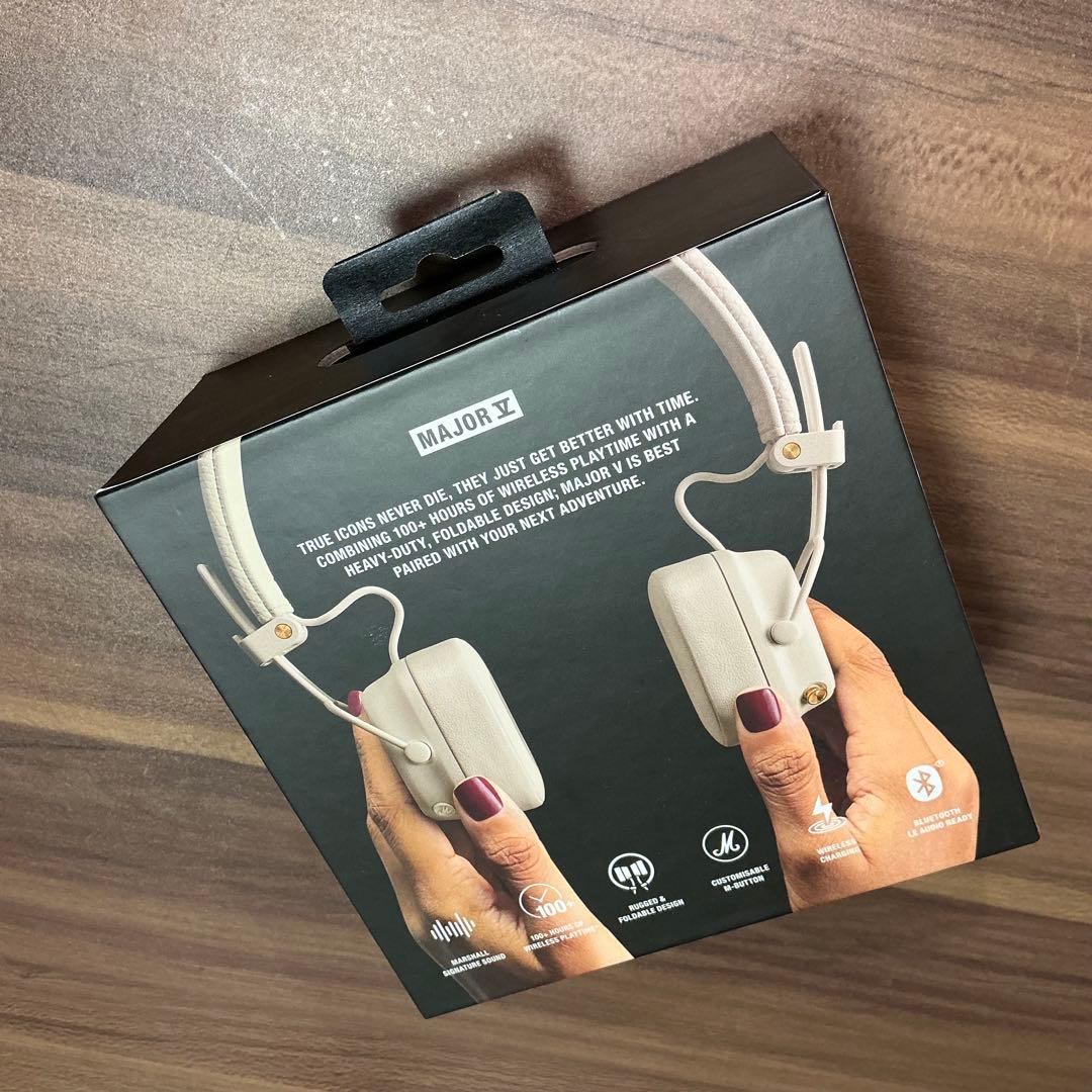 Marshall Major V ワイヤレスヘッドホン クリーム