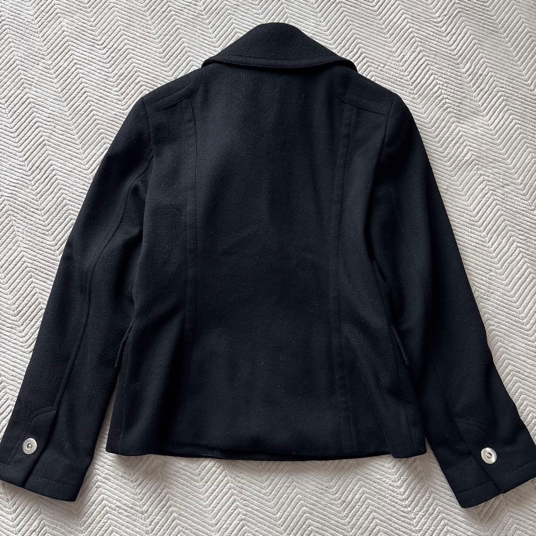 ぽぽ美品　MaxMara ブラック ピーコートM イタリア製