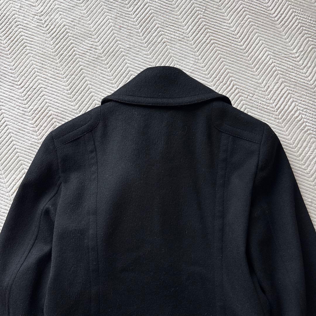 ぽぽ美品　MaxMara ブラック ピーコートM イタリア製