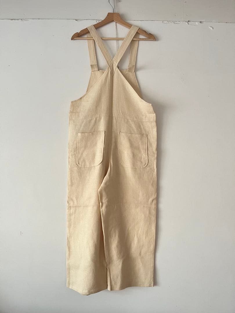 【美品】　nagonstans ナゴンスタンス　リネン サロペット　生成り