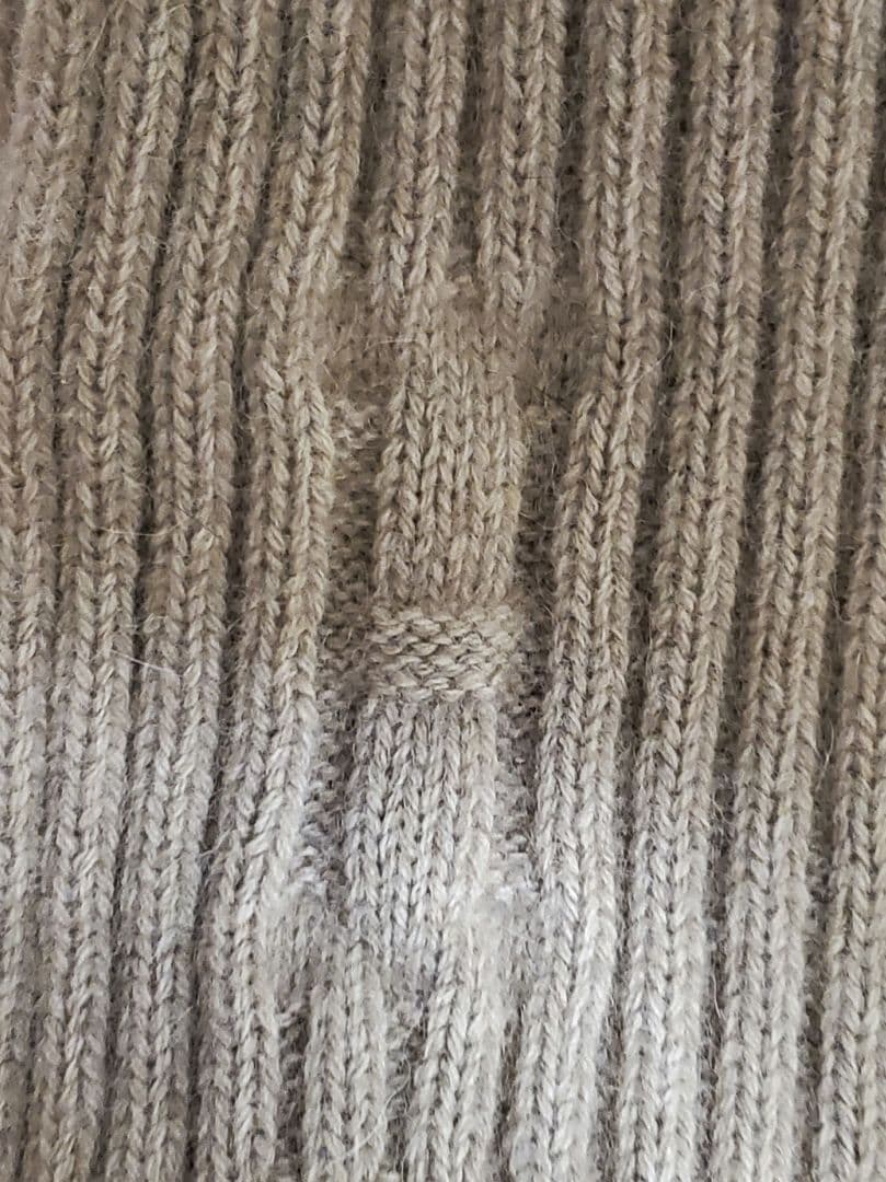 ジ*☆様 希少　HERMES ベージュ リブ編みマフラー