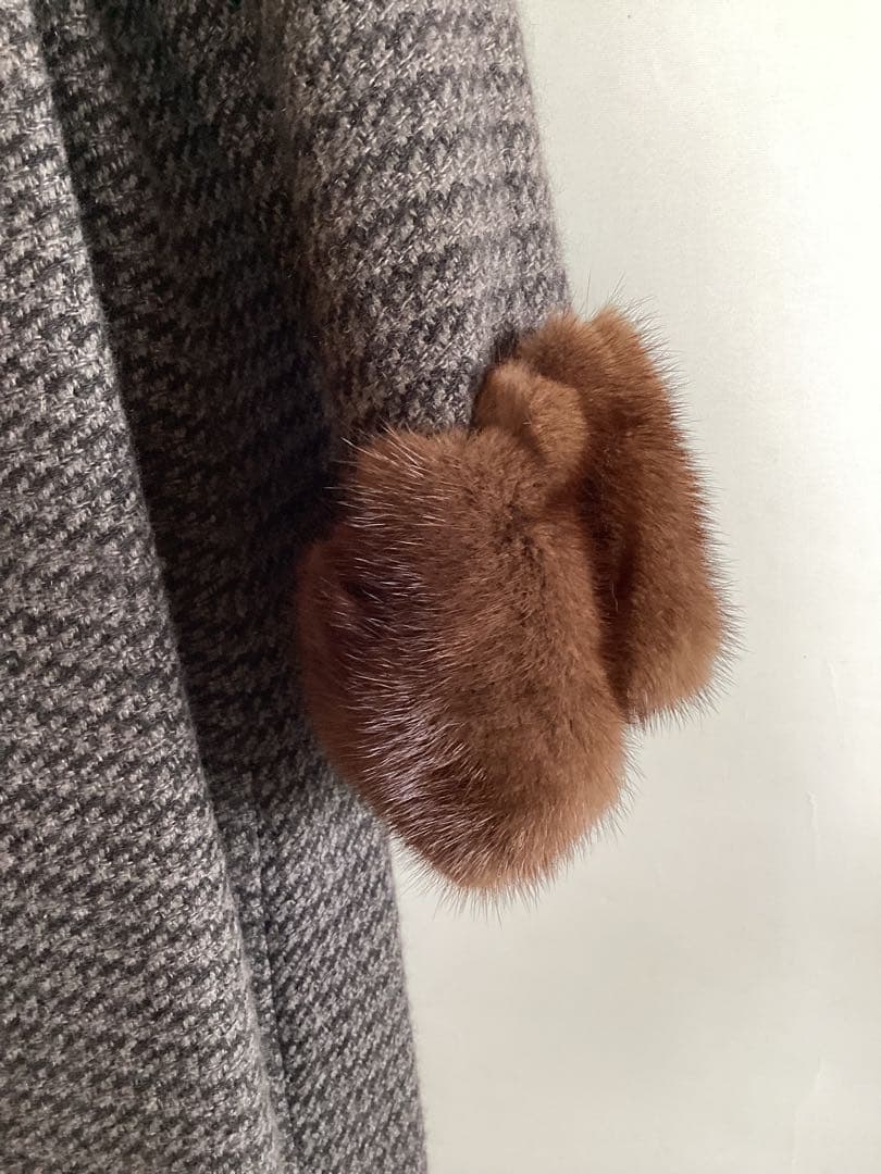 P 美品　VISCARDI カシミヤ100% Aラインコート