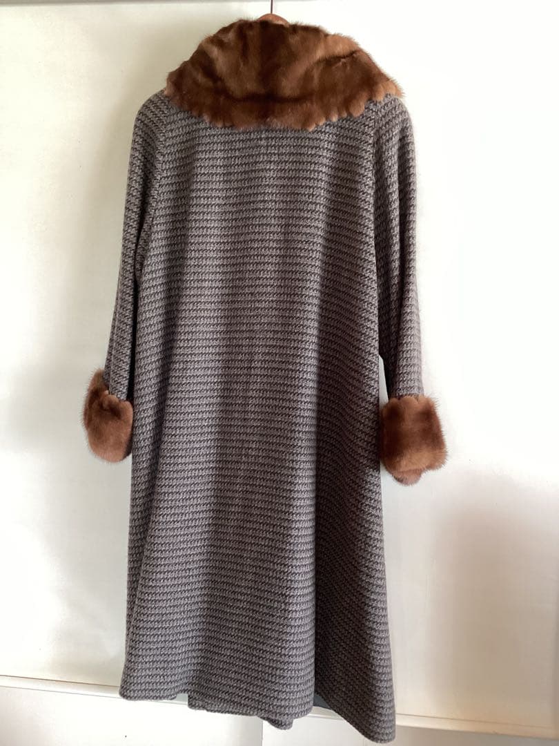 P 美品　VISCARDI カシミヤ100% Aラインコート