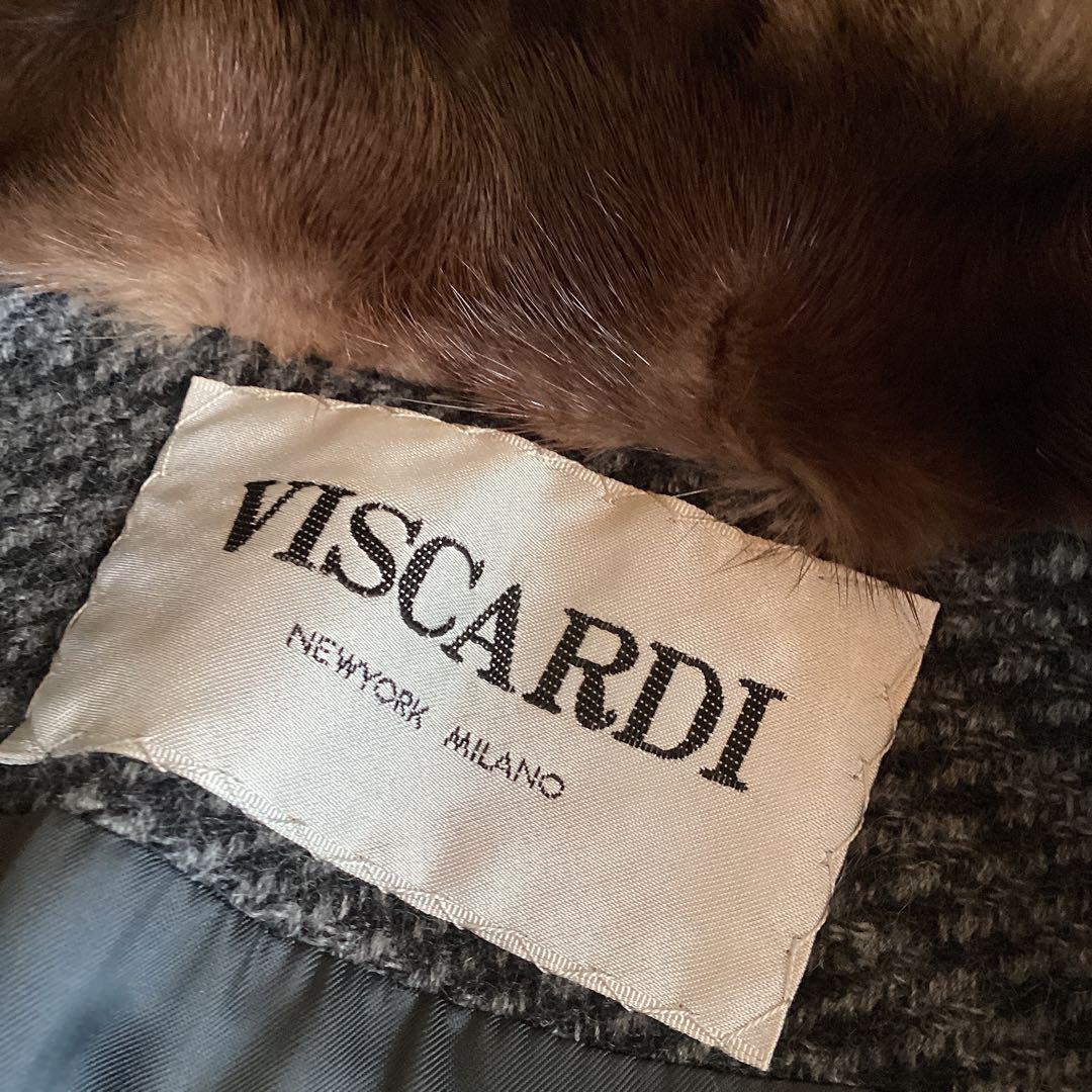 P 美品　VISCARDI カシミヤ100% Aラインコート