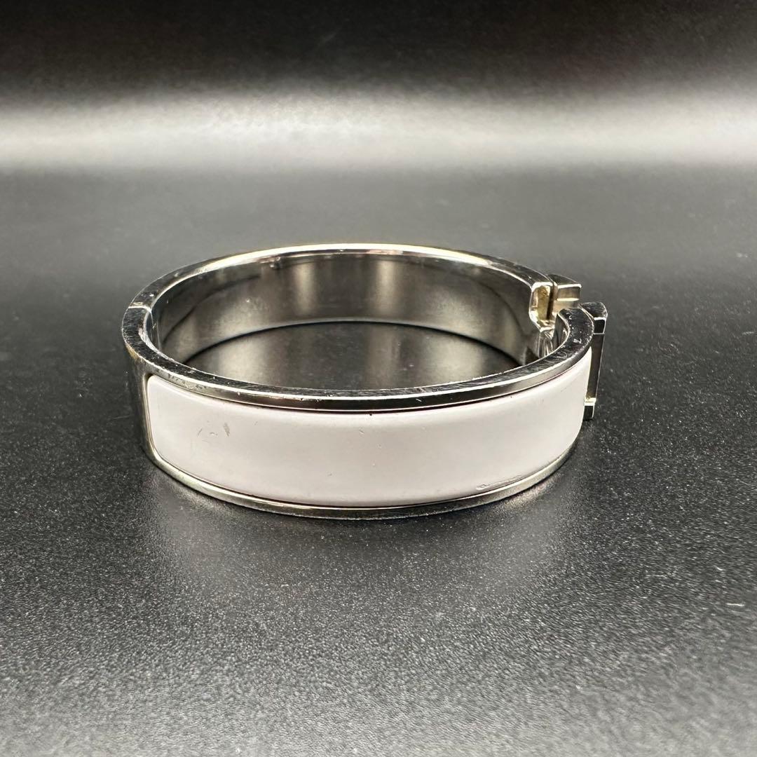 美品✨　エルメス　バングル　ブレスレット　Hクリック　 シルバー　885