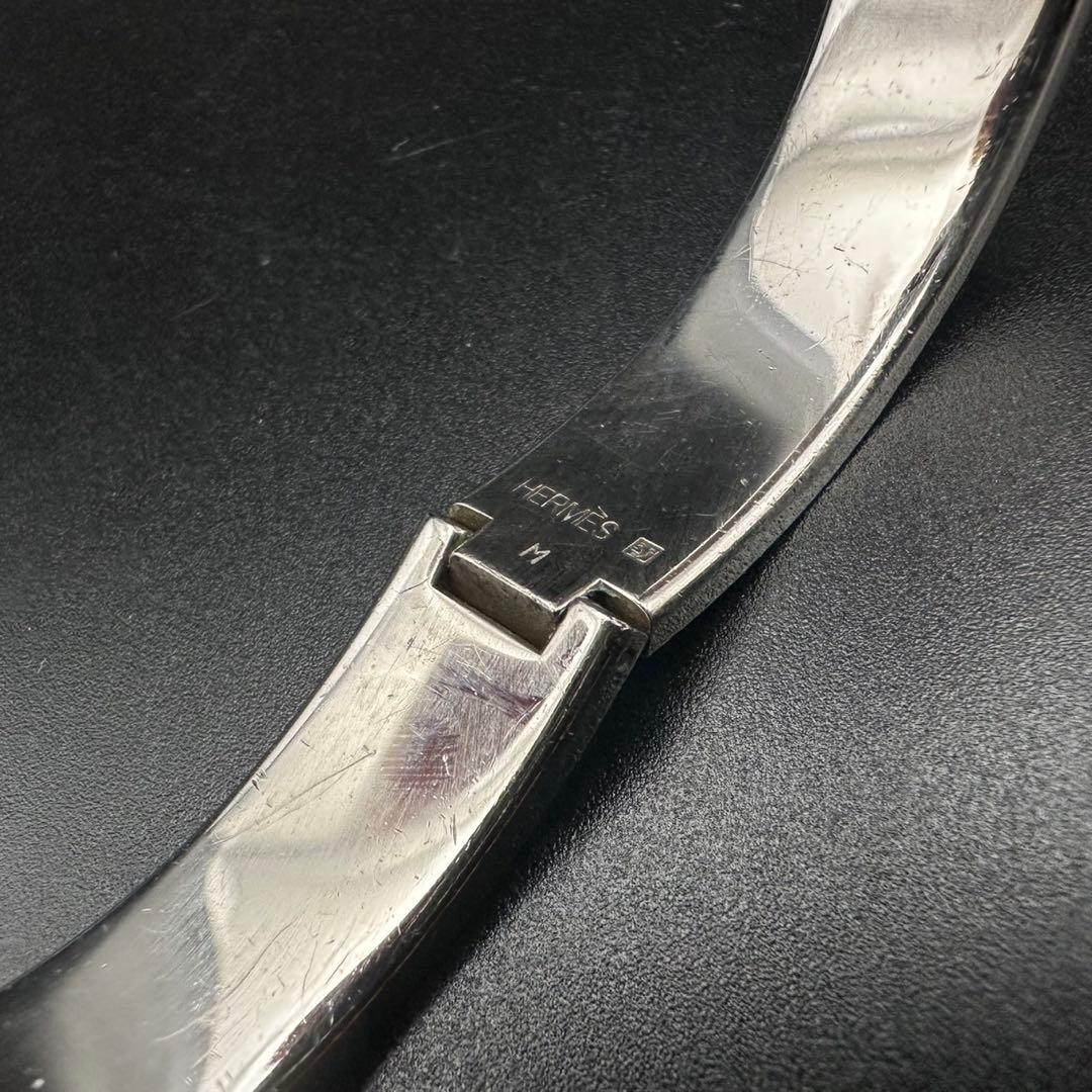 美品✨　エルメス　バングル　ブレスレット　Hクリック　 シルバー　885