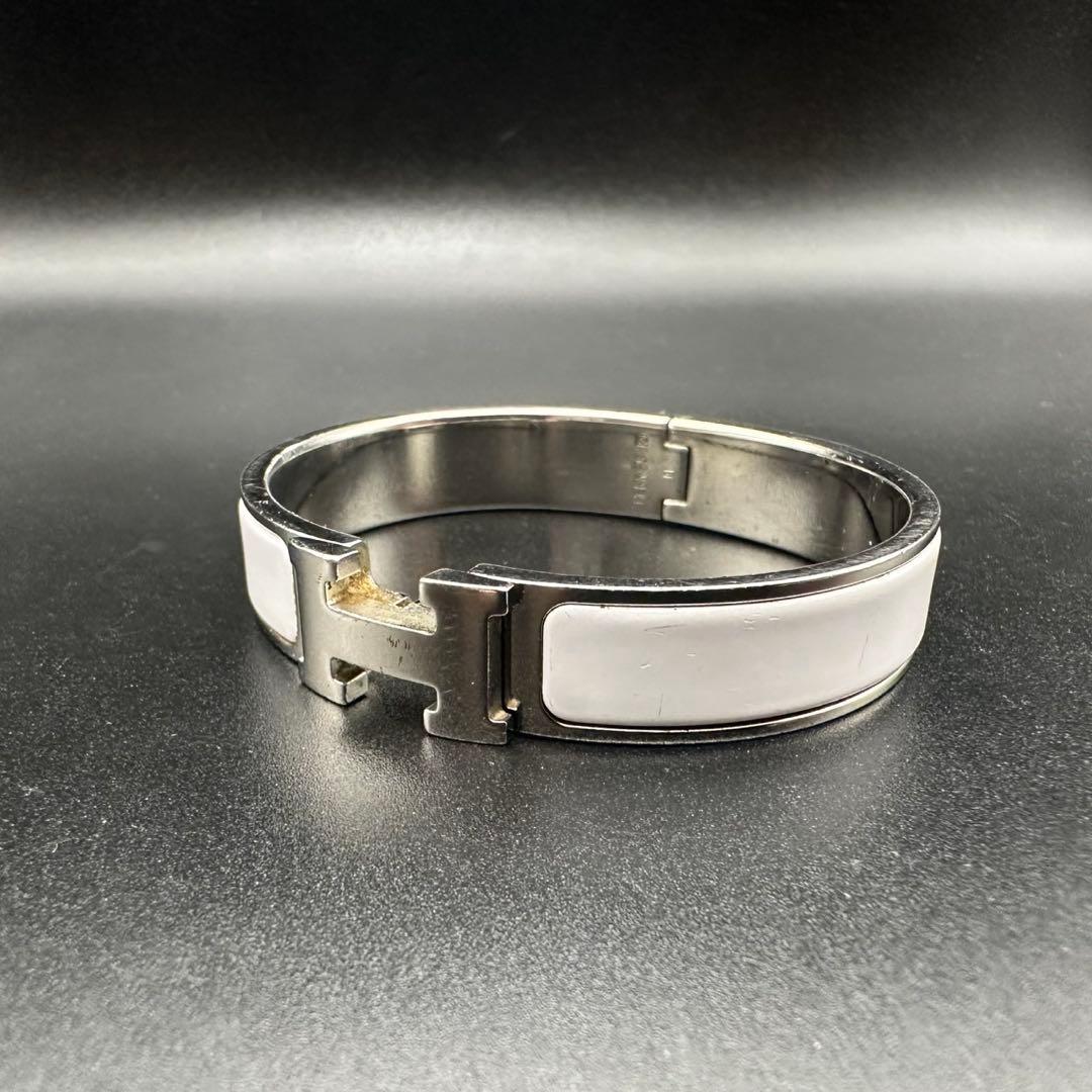 美品✨　エルメス　バングル　ブレスレット　Hクリック　 シルバー　885
