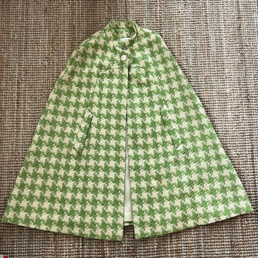 ヴィンテージBerger Swartz 千鳥格子柄　ケープコート　vintage