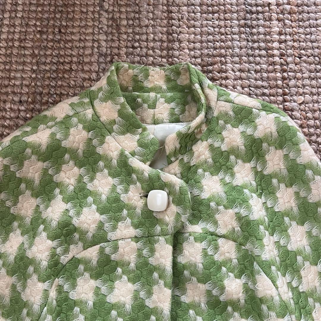 ヴィンテージBerger Swartz 千鳥格子柄　ケープコート　vintage