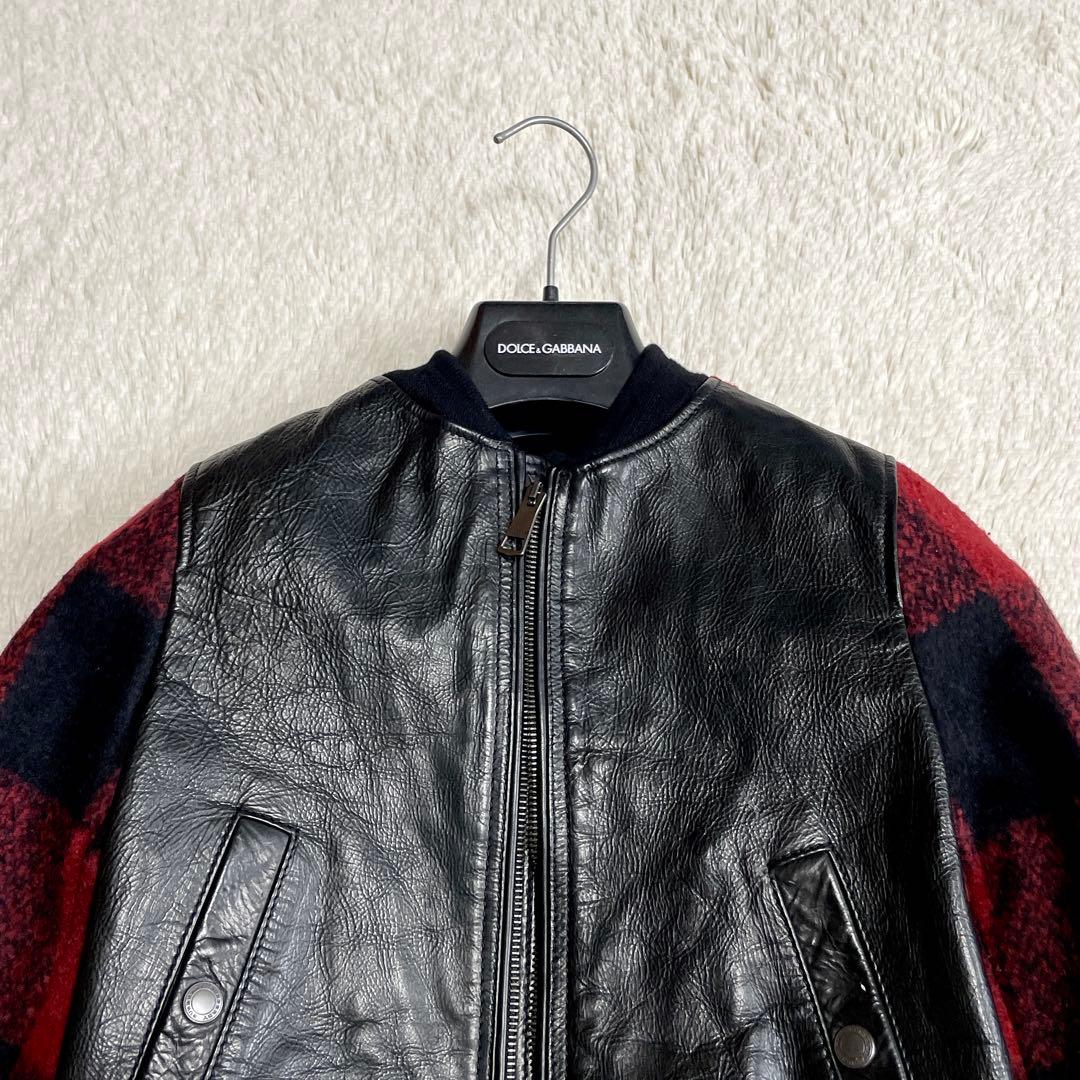 美品 BURBERRY バーバリー 牛革 チェック 切り替え レザーショルダー