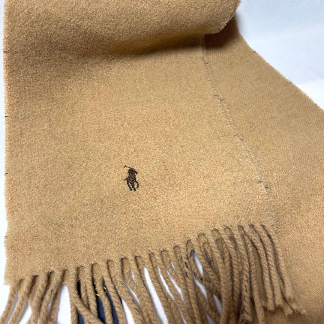 新品　Polo Ralph Lauren チェック柄　マフラー　キャメル　ラルフ