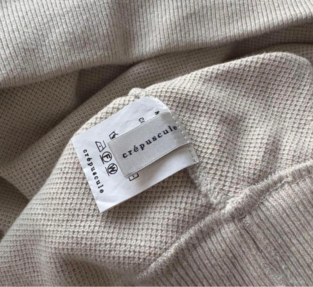 【完売品】crepuscule スキッパー　コットンニットポロ　ポロシャツ