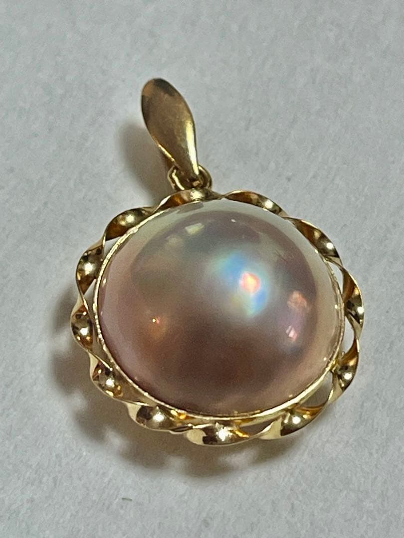 K18金 マベパール ペンダントトップ 真珠 ゴールド