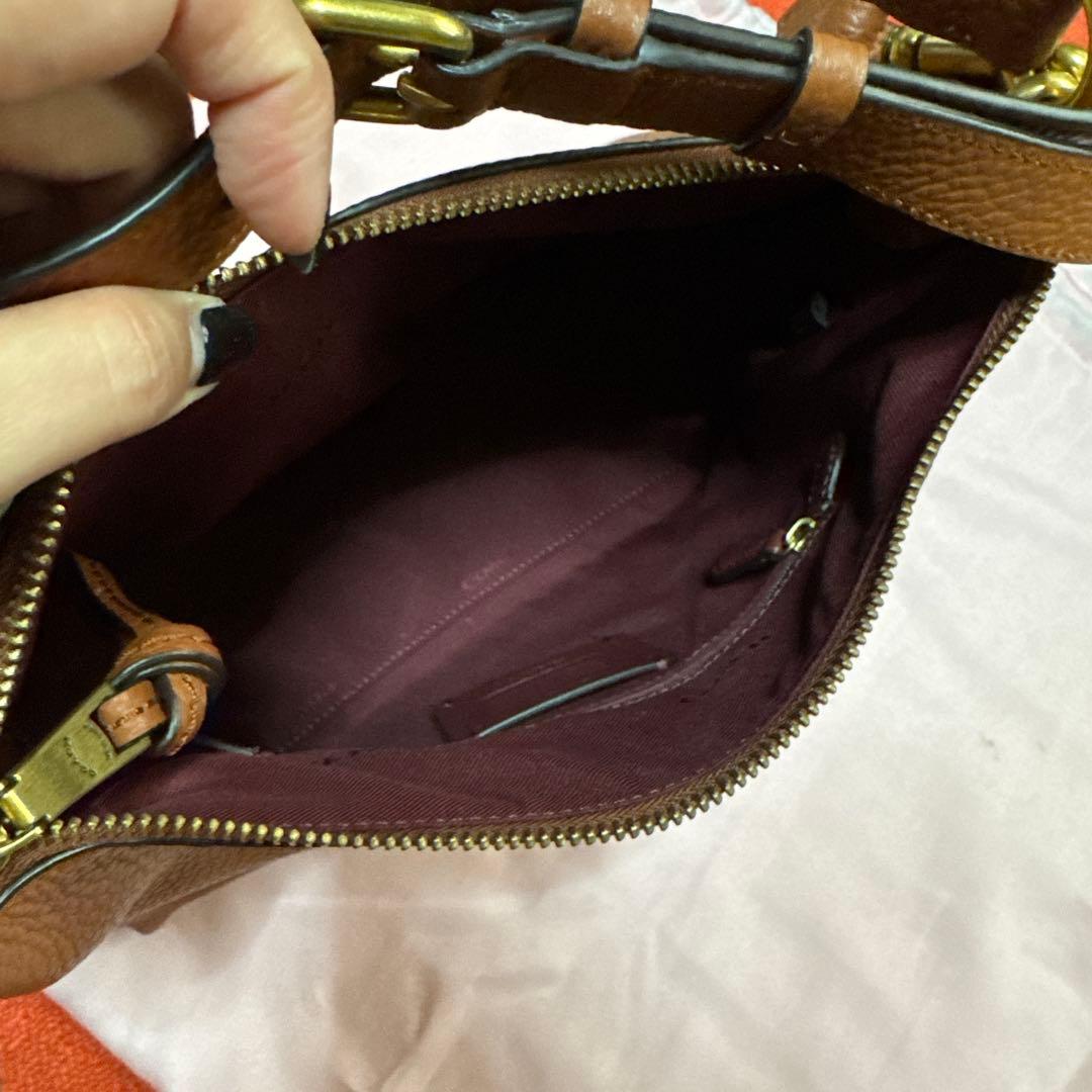 【未使用品】COACH ブラウン レザー ショルダーバッグ