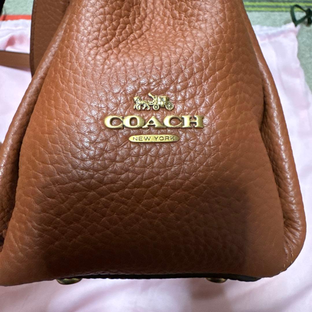 【未使用品】COACH ブラウン レザー ショルダーバッグ