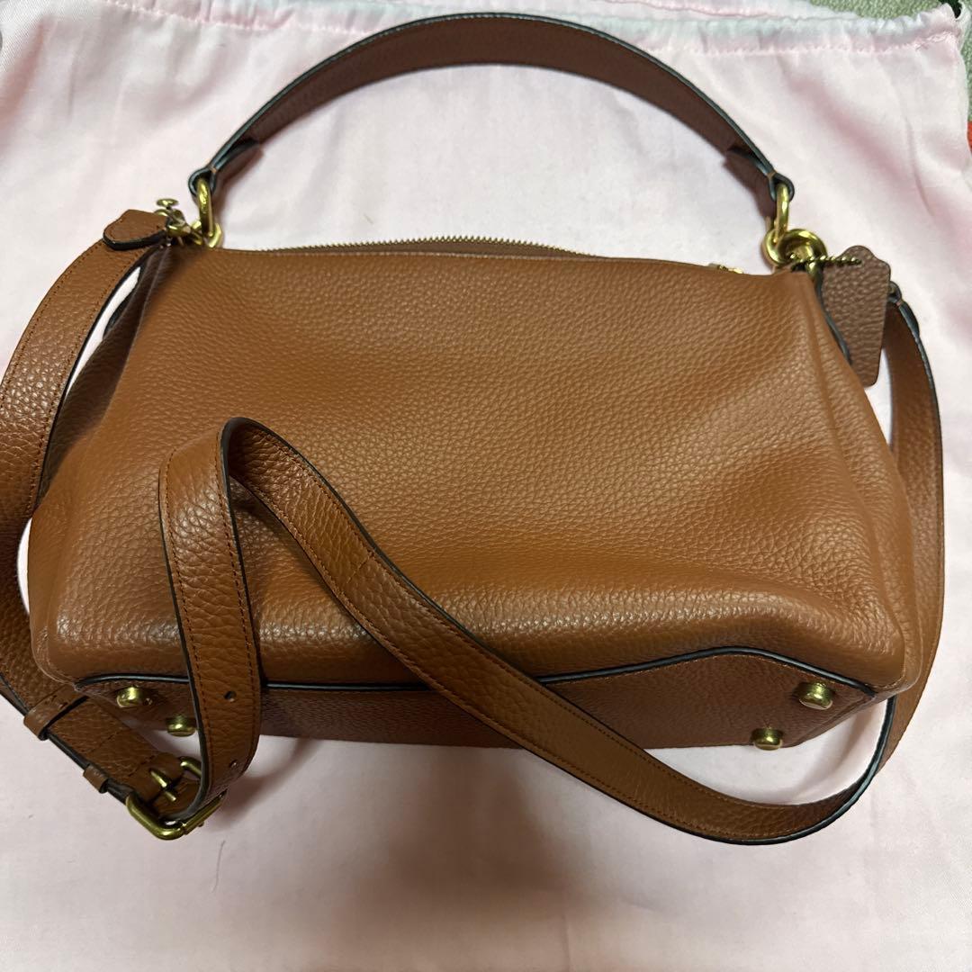 【未使用品】COACH ブラウン レザー ショルダーバッグ