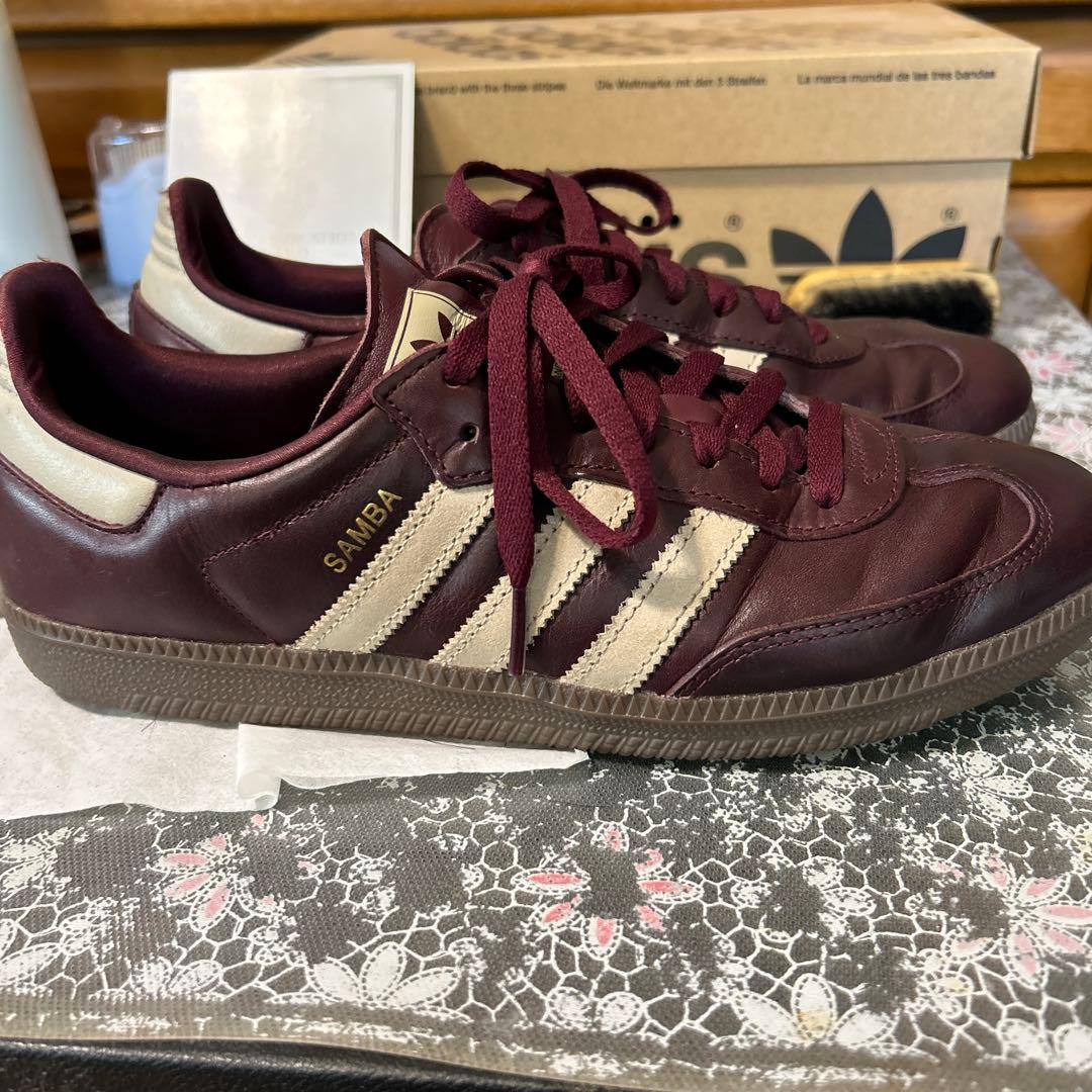 adidas Samba wバーガンディ、マルーン　26.5