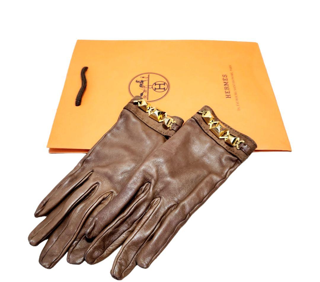 HERMES  エルメス レザーグローブ