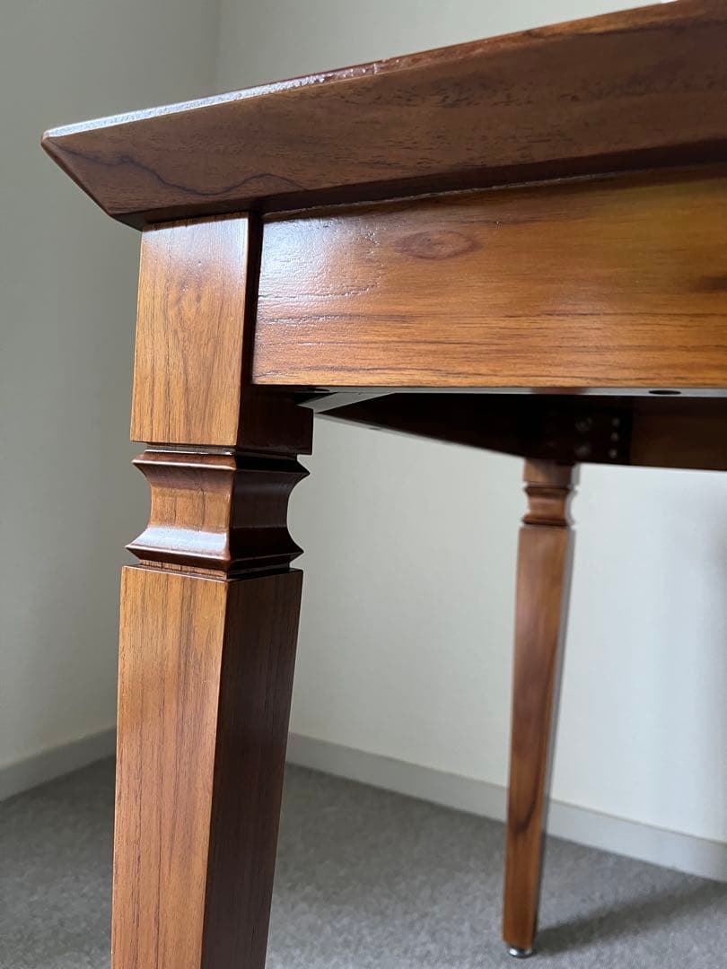 【あやちょ】ダイニングテーブル チーク 無垢材 正方形80×80