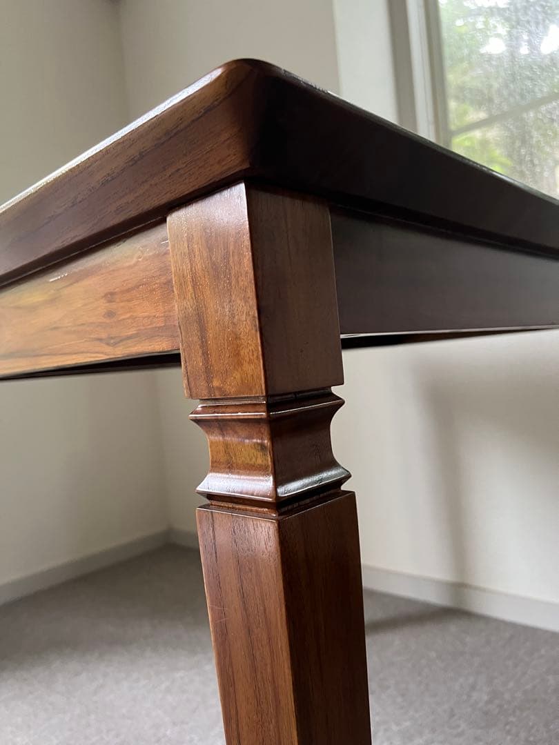 【あやちょ】ダイニングテーブル チーク 無垢材 正方形80×80