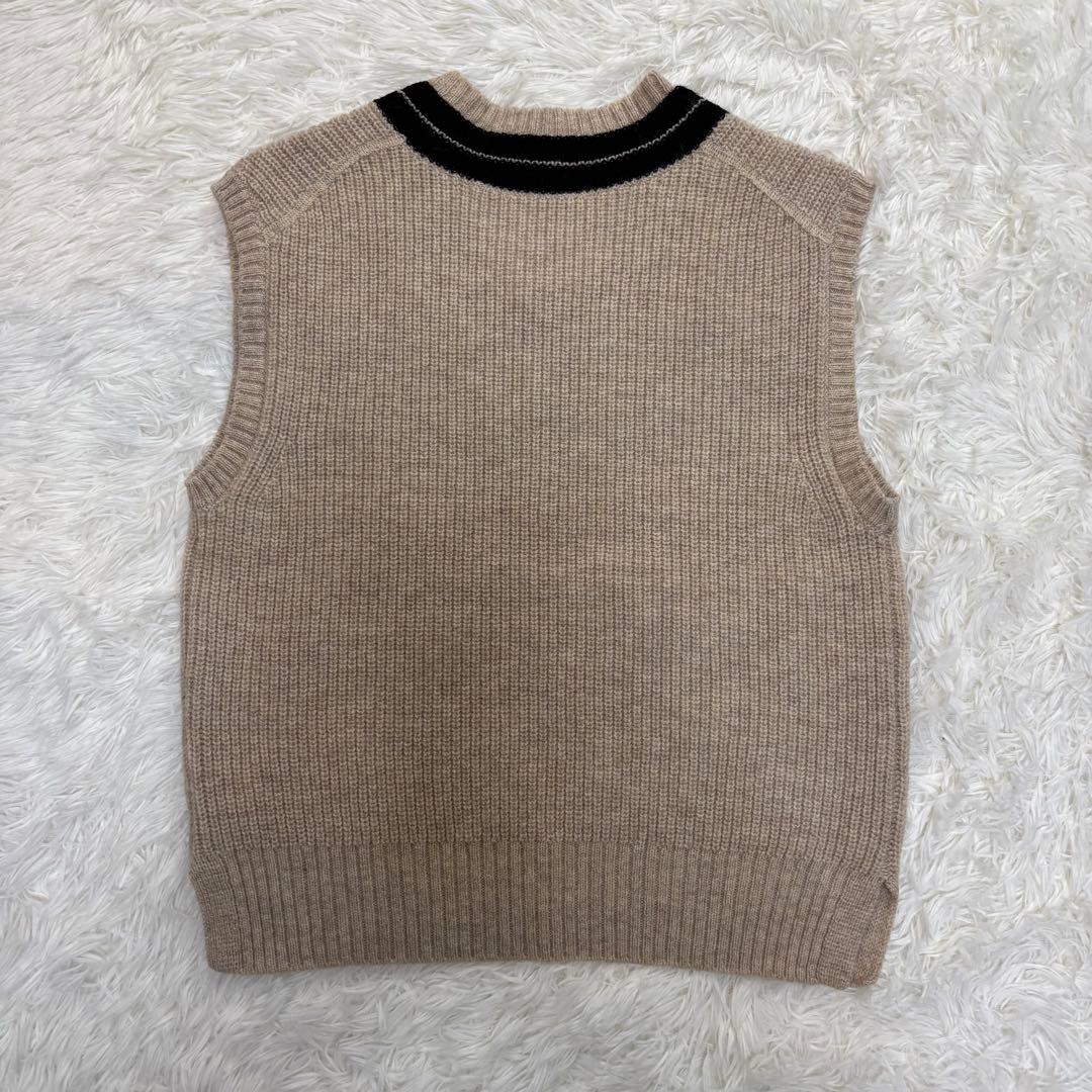 【23AW✨】MHL. ウールリブ ニットベスト Vネック ベージュ M