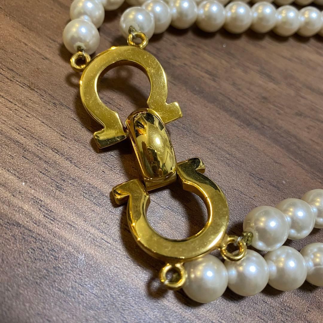 フェラガモ ガンチーニ パール ネックレス