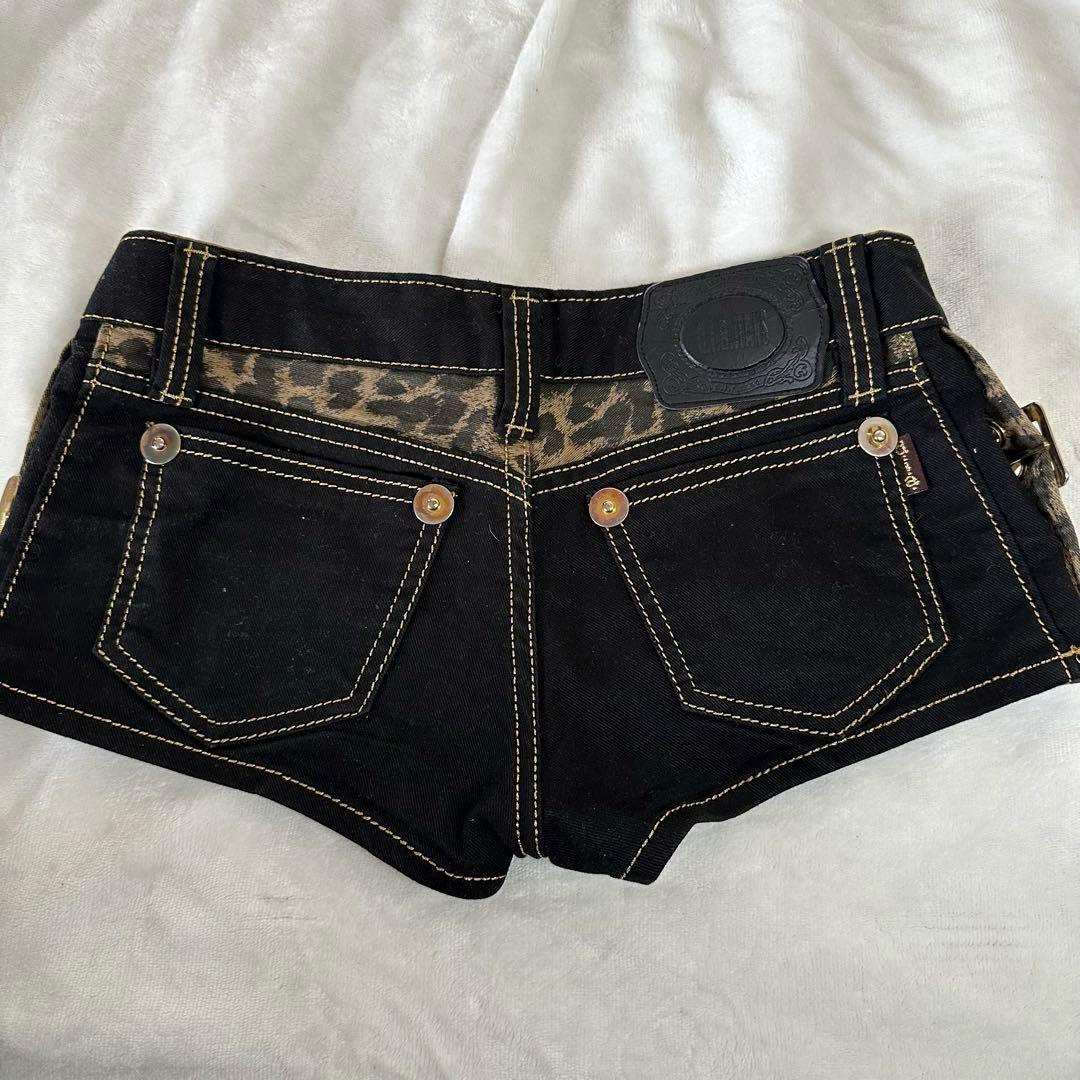 【もち】d.i.a.サイドヒョウ柄ベルトショーパン　ヒョウ柄パールベルト